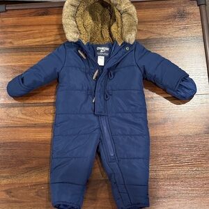 OshKosh B'gosh Blue Hooded Snowsuit. Pre-owned
